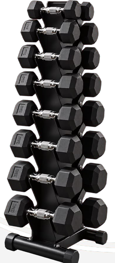 Kit halter injetado de 1 a 10 kg com suporte